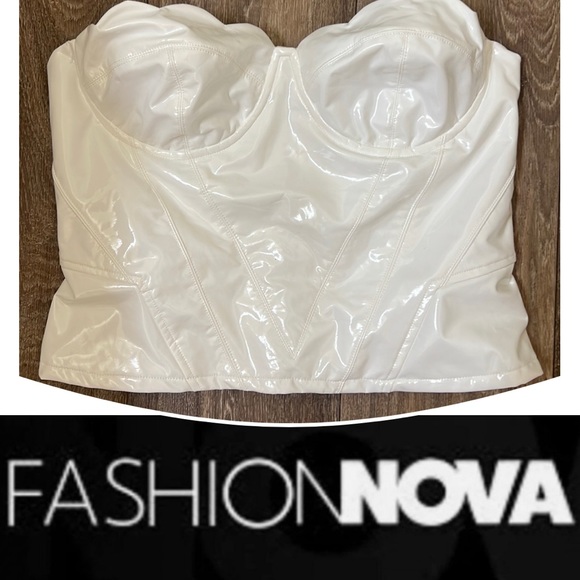 Fashion Nova Tops - Fashion Nova White Latex Corset Top